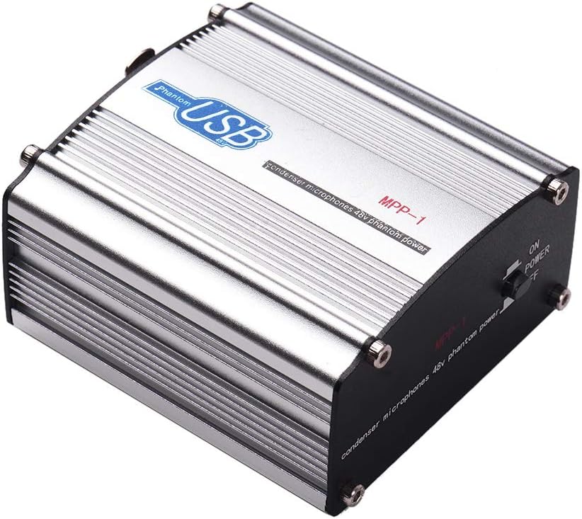 48V Phantom Power Supply for Condenser Microphone – USB Powered XLR Phantom Power Box