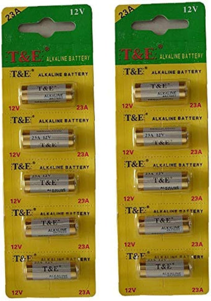 New T&E Universal Alkaline Battery A23 23A 12V / 9V / 1.5V Multi Compatible Cells 23AE MS21 MN21 V23GA VR22 Remote Control Long Lasting Power Battery