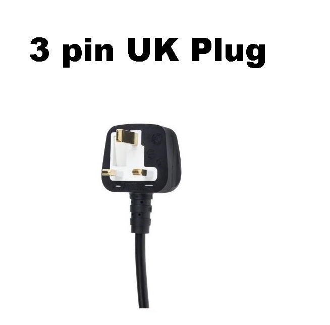 2.5 Meter 3-Pin Desktop Power Cable  Black & White – Heavy Duty Power Cord for PC, Monitor, Printer & Electronic Devices