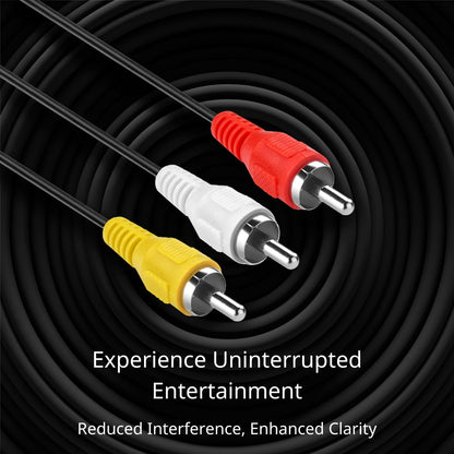 TNP 1.5m RCA AV Cable – 3 RCA Male to Male Composite Audio Video Cable for TV, DVD & Home Theater