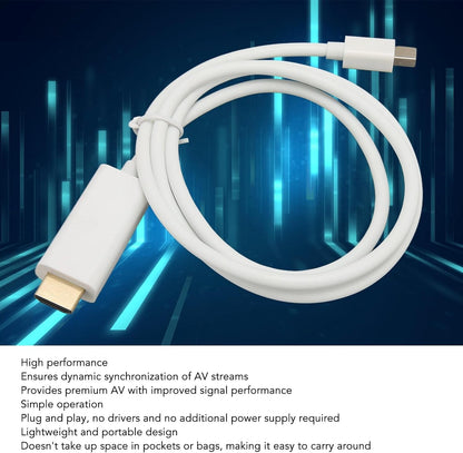 DisplayPort to HDMI Adapter Cable 1.5M – Mini DP to HDMI Converter for MacBook Pro, MacBook Air, iMac, Microsoft Surface, Monitor & HDTV