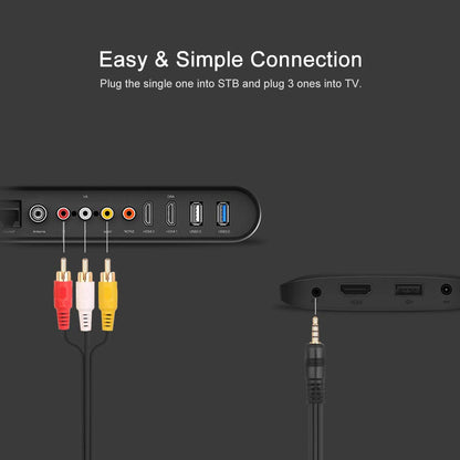 3-in-1 RCA AV Cable 3.5mm Jack to 3 RCA Male – 112CM Audio Video Cable Adapter for TV, DVD, Mobile & Home Theater