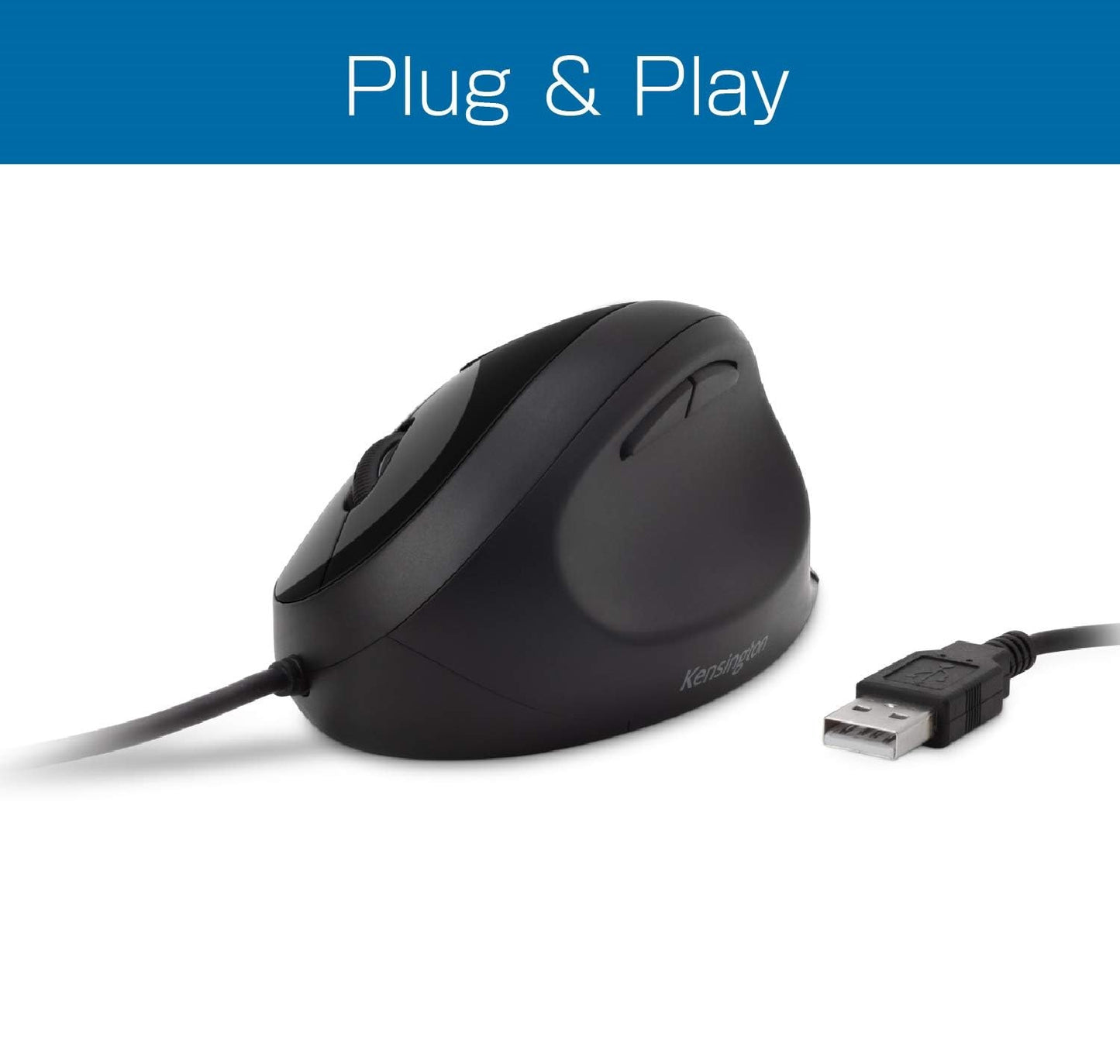 Kensington K75403JP Pro Fit Ergo Wired Mouse – Ergonomic Vertical USB Mouse for Windows &