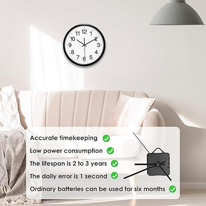 Quartz Clock Mechanism Kit High Torque Long Shaft – Silent DIY Wall Clock Movement Replacement Parts for Home Office Decor