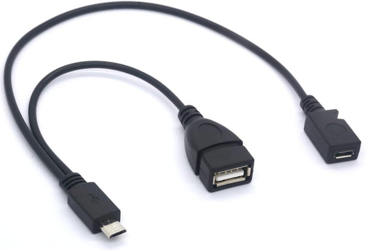 Micro USB OTG Y Cable – Micro USB Male to USB Female + Charging Port Adapter for Smartphones & Tablets