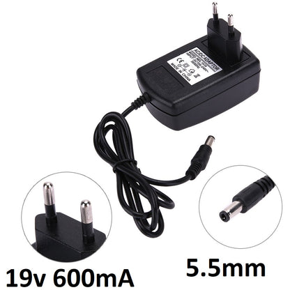 DC 19V 600mA Power Adapter 100-240V AC to DC Converter – 5.5mm Jack Universal Supply for Router, LED, CCTV & Electronics