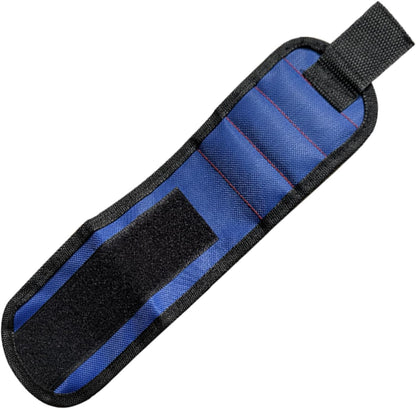 Portable DIY Nylon Magnetic Wristband Tool 3-in-1 (Blue) | Multifunction Wrist Strap for Screws, Nails & Bits – Ideal for Electricians, Woodworkers & Mechanics
