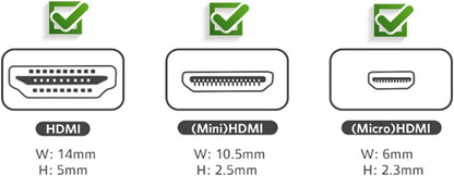 2-in-1 Mini HDMI & Micro HDMI Male to HDMI Female Adapter (Gold Plated) – Compatible with Smartphones, Tablets, Cameras & More