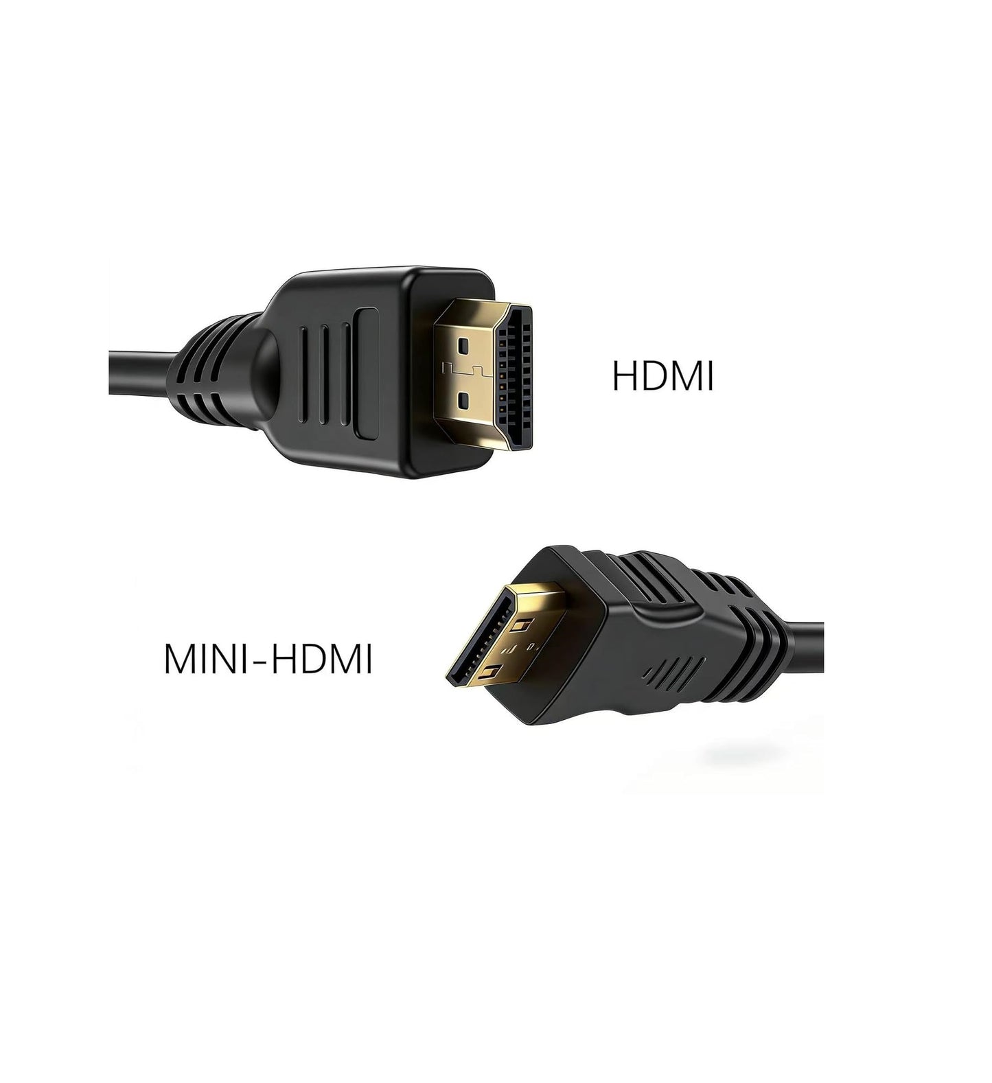 HDMI to Mini HDMI Cable 2 Meter | Gold Plated Male to Male High Speed HD Cable for Laptop, Tablet, Camera & Devices (Black)