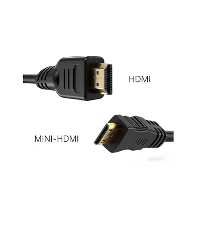 HDMI to Mini HDMI Cable 2 Meter | Gold Plated Male to Male High Speed HD Cable for Laptop, Tablet, Camera & Devices (Black)