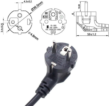 EU Schuko (CEE 7/7) to C13 Power Cord – 10A 250V Computer & Monitor Cable