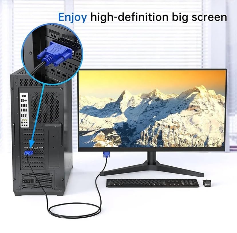 1.5M VGA Display Cable – Male to Male PC Monitor Connector