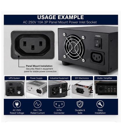 AC 250V 10A 3-Pin Panel Mount Power Inlet Socket Female Receptacle – Package contents – Order in Pakistan