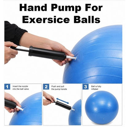 Hand Pump for Gym Ball & Exercise Ball – Portable Air Pump for Fitness, Yoga & Stability Balls