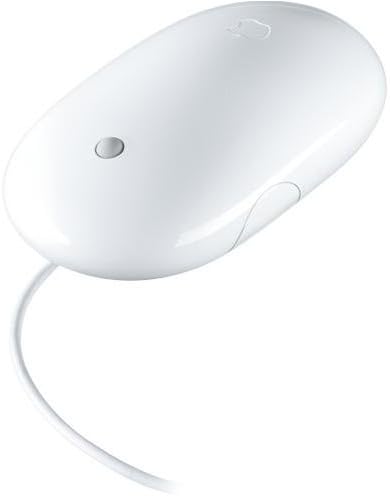 Apple Mighty Mouse A1152 USB Wired 20 cm Optical Mouse – 360° Scroll Ball, Multi-Button Touch Design for Mac & Windows (White)