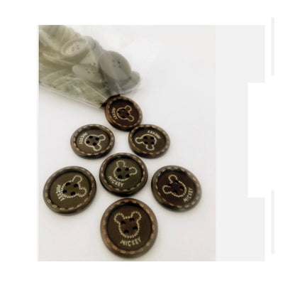 10 pcs Black Wooden Buttons 25mm Round 4 Hole Flat – Sewing, Scrapbooking, Craft & Costume DIY Buttons (New)