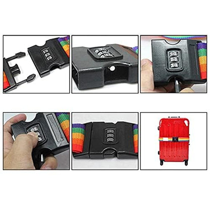 Secure Travel Luggage Belt with Lock – Adjustable Suitcase Strap for Trolley Bags & Travel Safety