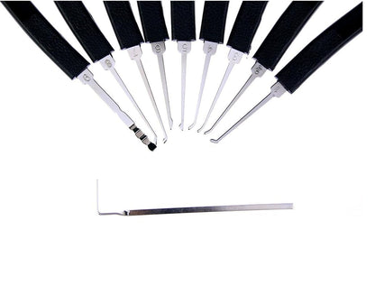 9pcs Lock Pick Tools Set with 1 Tension Wrench – Professional Stainless Steel Lock Picking Kit for Practice, Repair & Locksmith Training