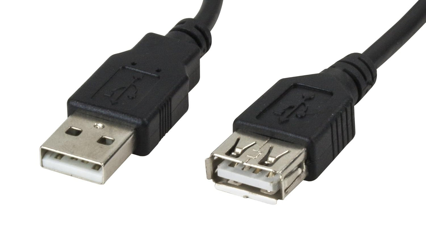 High-Speed 2.5 m USB A Extension Cable – Male to Female, Black