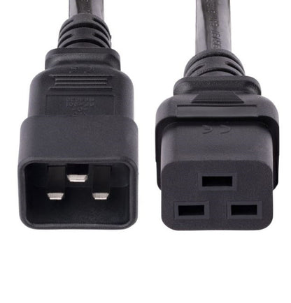 2 Meter IEC C19 to C20 Heavy Duty Power Extension Cable 16A 250V | 14AWG Heavy Gauge Extension Cord | Server, UPS & PDU Power Cord