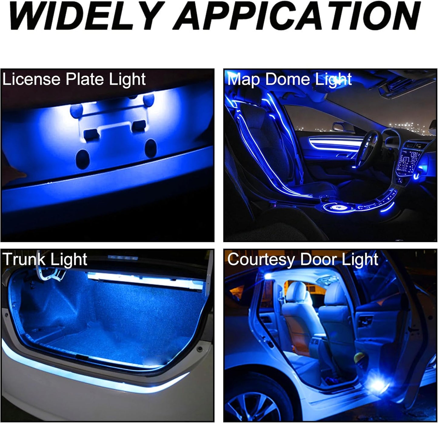 2 pcs T10 194 168 Blue LED Dashboard Instrument Light Bulbs – Super Bright 12V 8-SMD LED Gauge Cluster & Instrument Panel Lights for Car Interior