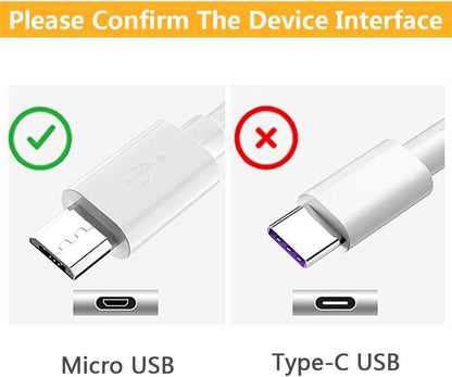 45cm  Micro USB Charging Cable for Nokia 1.4 / 1.3 / 2.4 / 2.3 / C2 / C1 / 2.2 – Fast Charging & Data Sync Cable White