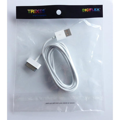 Original USB Charging Data Cable 30-Pin for iPhone, iPad & iPod – Fast Data Sync & Charging Lead 1M White