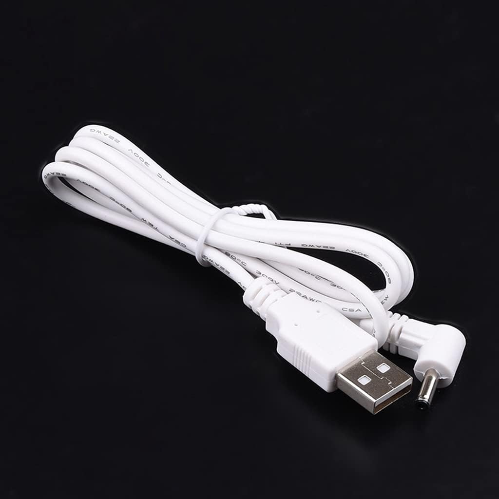 USB Male to 3.3mm Power Cable 1 Meter – 90° Angle Jack 5V 24USB Male to 3.3mm Power Cable 1 Meter – 90° Angle Jack 5V 24AWG White Charging Cable for 3.3mm DevicesAWG White Charging Cable for 3.3mm Devices