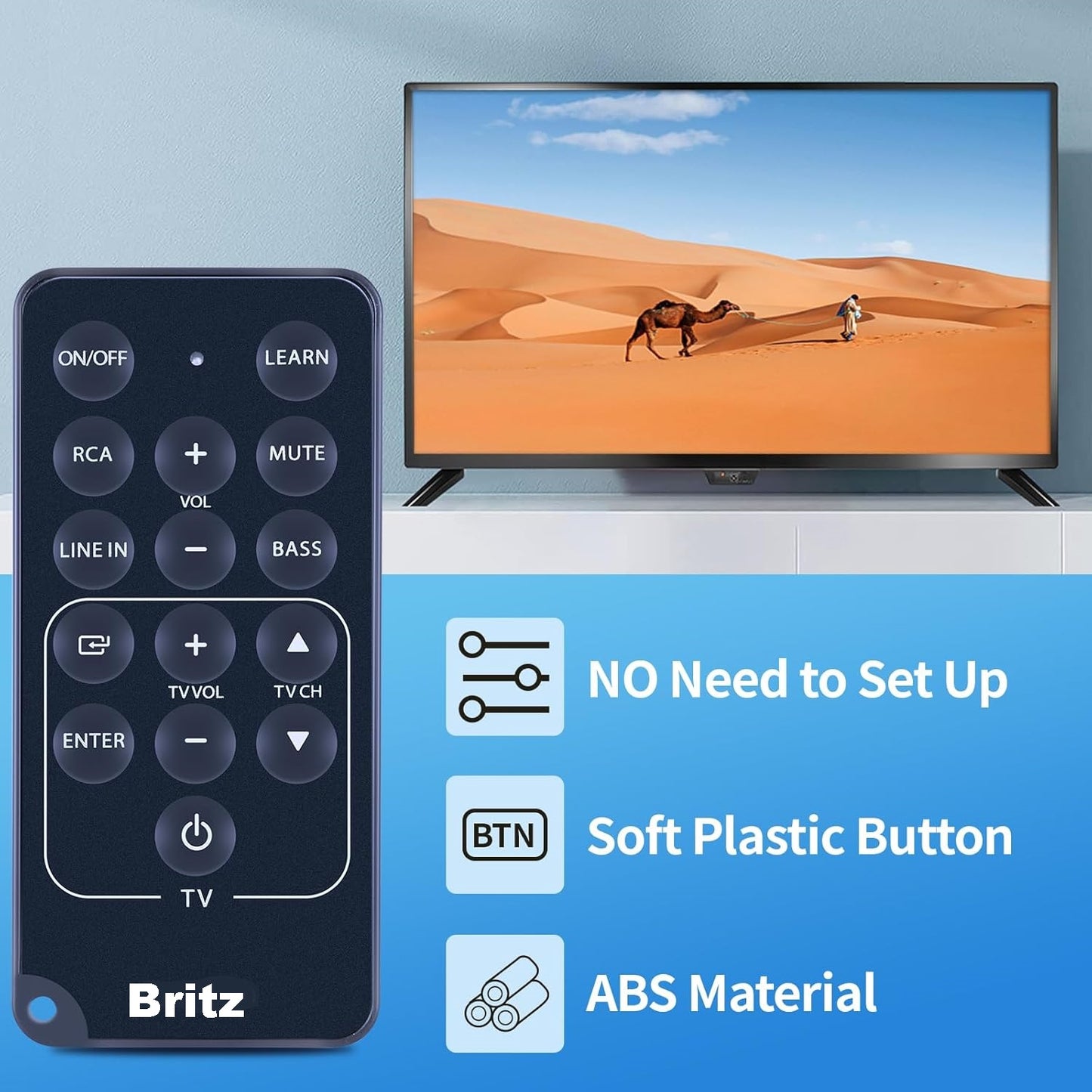 New Replacement Remote Control for Britz Digital Soundbar TV Speaker