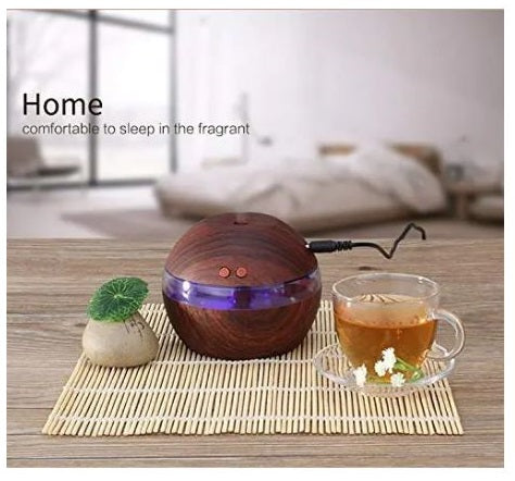 Wood Grain Mini Atomizer Humidifier – Whisper-Quiet USB Diffuser with Timer (2–8 Hours) for Bedroom, Office & Small Rooms
