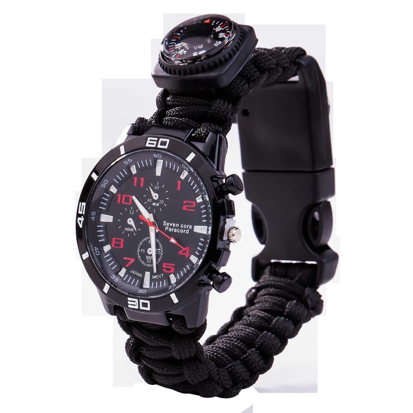 Umbrella Rope Multi-Function Sports Emergency Wrist Watch with Compass Survival Bracelet for Men and Women