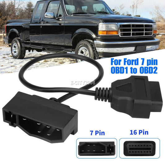 7 Pin Male OBD1 to OBD2 OBDII 16 Pin Adapter Cable Compatible for Ford EFI