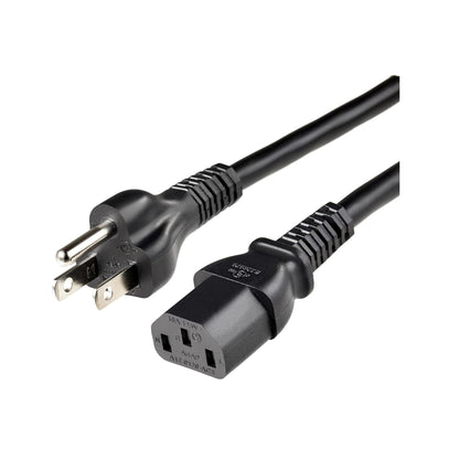 1.5M PC Power Cord 3 Prong AC Cable – 18 AWG 125V Power Cable for Computer, Monitor, TV – Heavy Duty Black Power Supply Cord