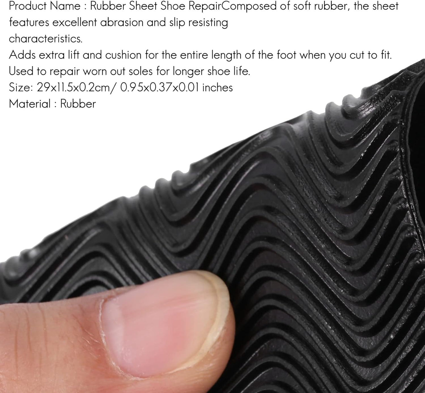 Shoe Soles,1 Pair DIY Stick On Full Soles Heel Shoe Repair Anti-Slip Grip-Rubber Insoles,Rubber Soles for Shoe Repair 29X11.5X0.2 cm
