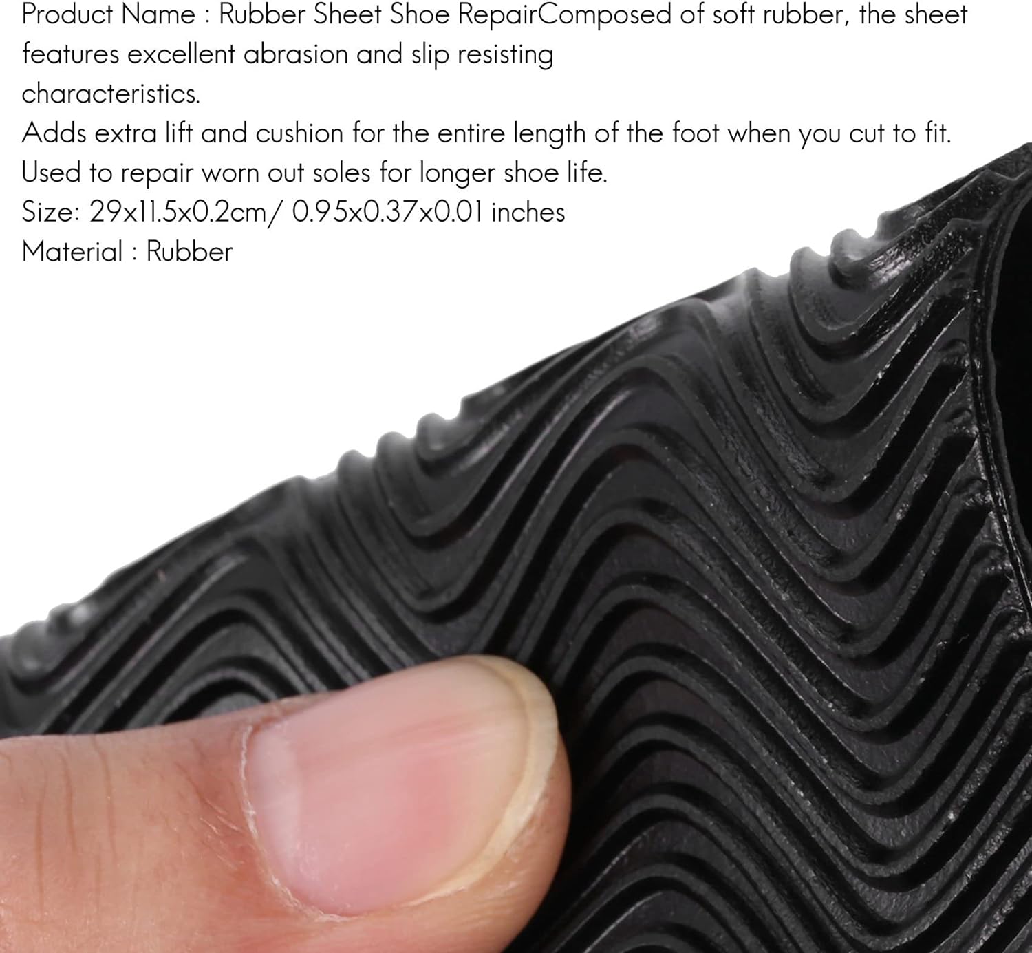 Shoe Soles,1 Pair DIY Stick On Full Soles Heel Shoe Repair Anti-Slip Grip-Rubber Insoles,Rubber Soles for Shoe Repair 29X11.5X0.2 cm