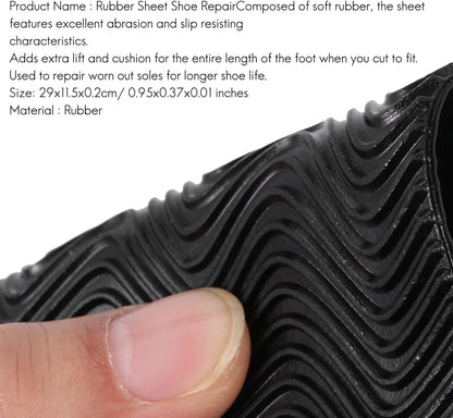 Shoe Soles,1 Pair DIY Stick On Full Soles Heel Shoe Repair Anti-Slip Grip-Rubber Insoles,Rubber Soles for Shoe Repair 29X11.5X0.2 cm