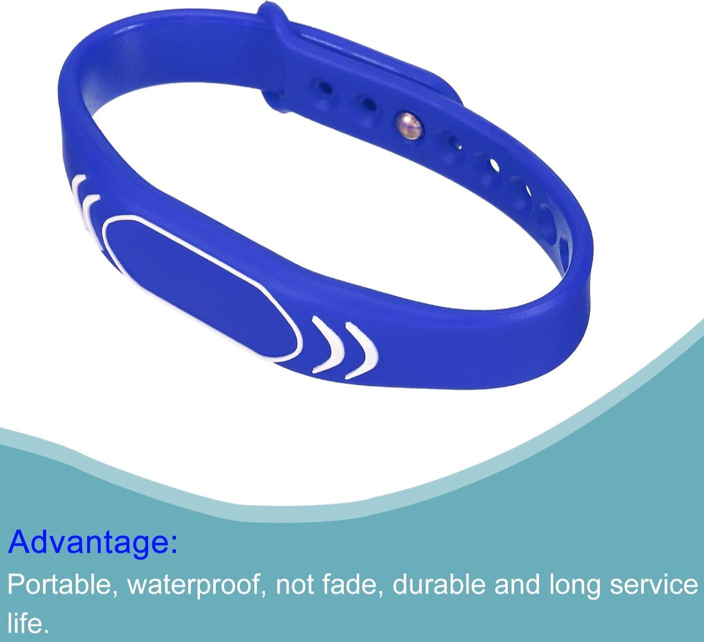 Sourcing Map 125KHz RFID Wristband TK4100 Read-Only Proximity ID Bracelet – Contactless Token Tag for Door Entry Access Control (Black & Blue)