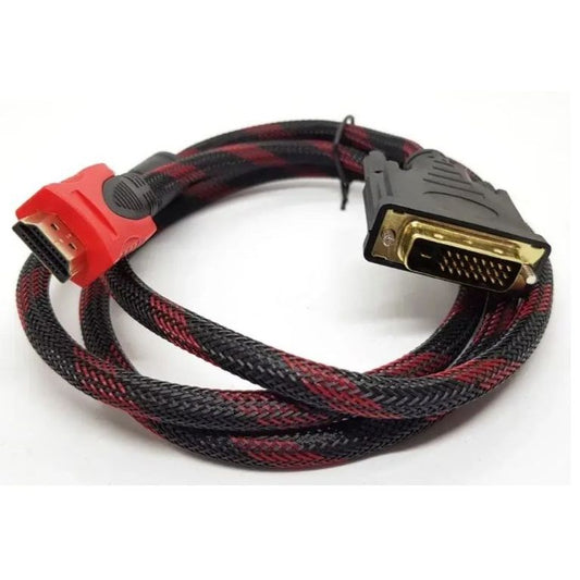 Branded HDMI to DVI Cable 2M (24+1 Pin) – Full HD 1080p Gold Plated Connector | Premium Quality Video Converter Cable