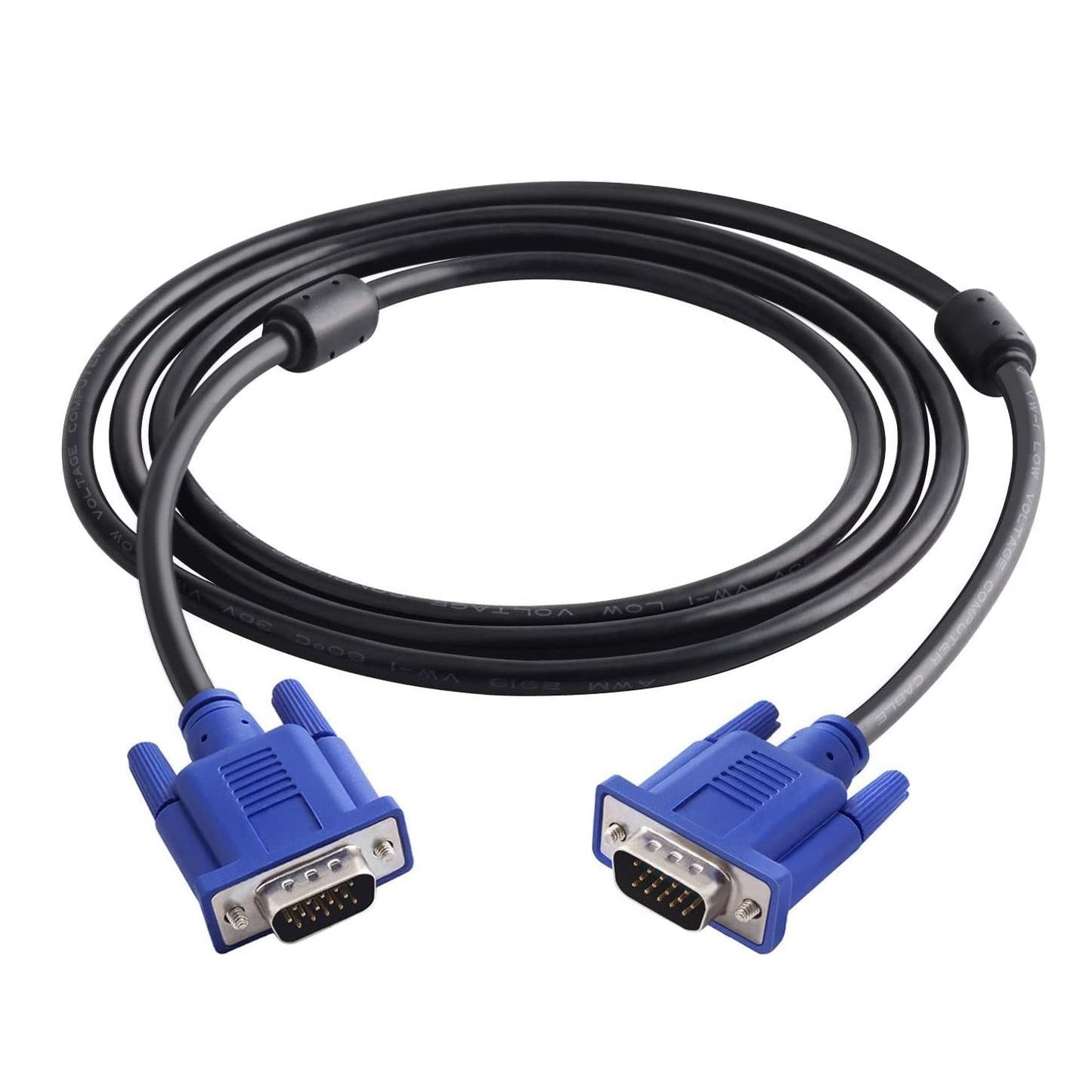 VGA to VGA Cable 1.5 M – PC to Monitor/Display Video Lead (Black)