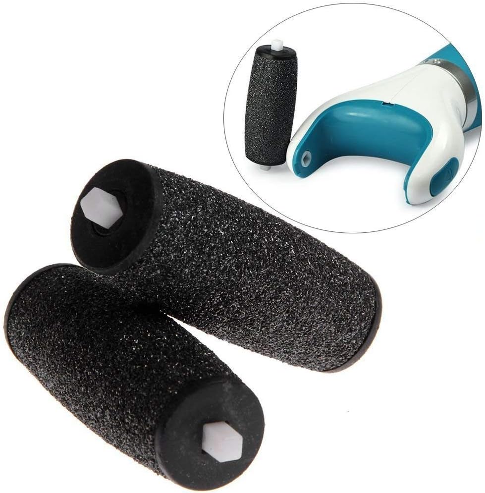 2 Pces Foot Pedicure Machine Replacement Roller Head with Diamond Crystals wet & Dry Foot Scrubber Dead Skin Tool