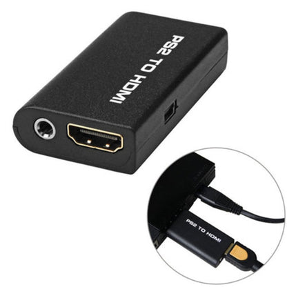 PS2 to HDMI Converter Adapter, PS2 to HDMI Video Converter with 3.5mm Audio Output Cable for HDTV HDMI Monitor AV to HDMI Signal Transfer Adapter, Supports All Playstation 2 Display Modes A1