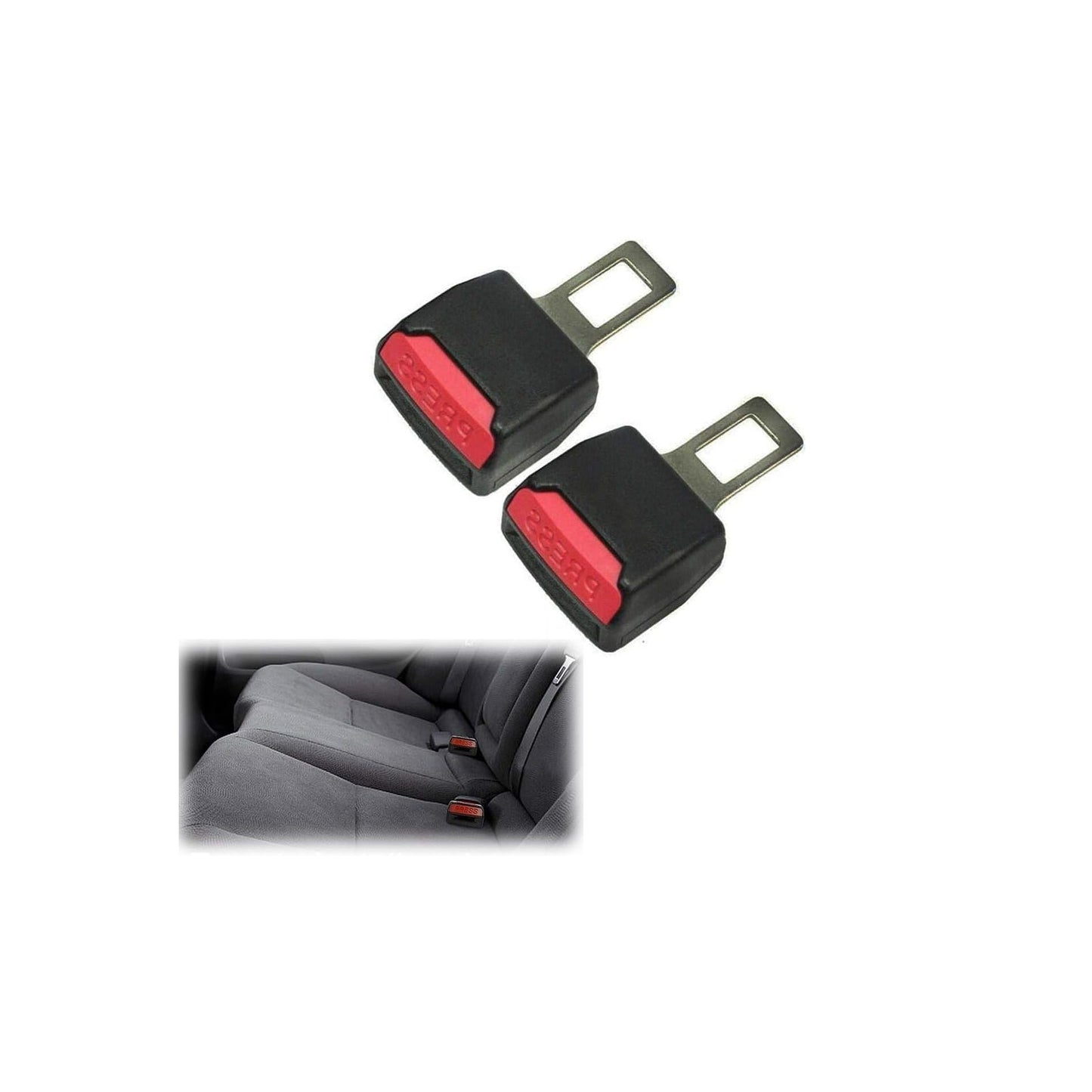 2 Pcs Car Seat Belt Buckle Extension – Aluminum Alloy Adjustable Car Belt Plug Extender for Added Comfort & Safety