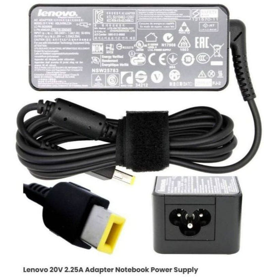 20V 2.25A  power supply for Lenovo Original 45W Laptop Charger | Slim Tip AC Adapter