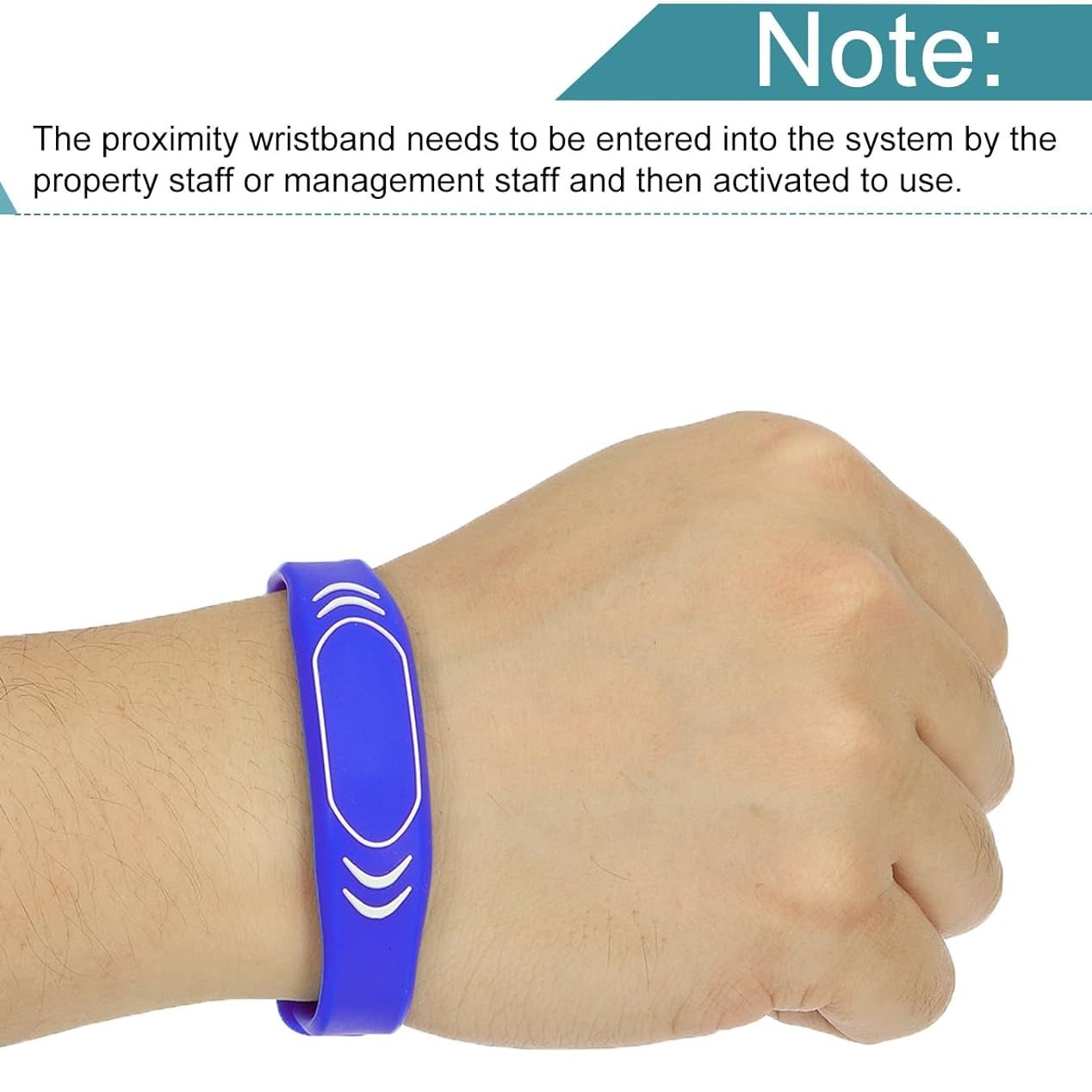 Sourcing Map 125KHz RFID Wristband TK4100 Read-Only Proximity ID Bracelet – Contactless Token Tag for Door Entry Access Control (Black & Blue)