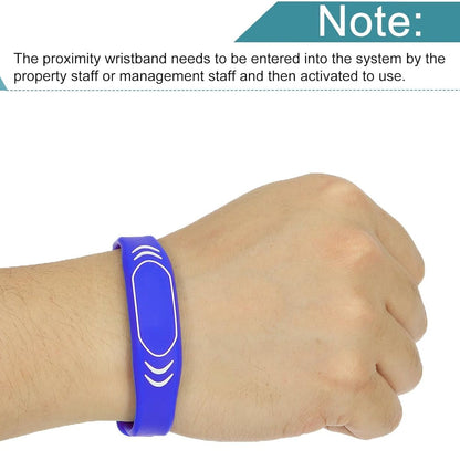 Sourcing Map 125KHz RFID Wristband TK4100 Read-Only Proximity ID Bracelet – Contactless Token Tag for Door Entry Access Control (Black & Blue)