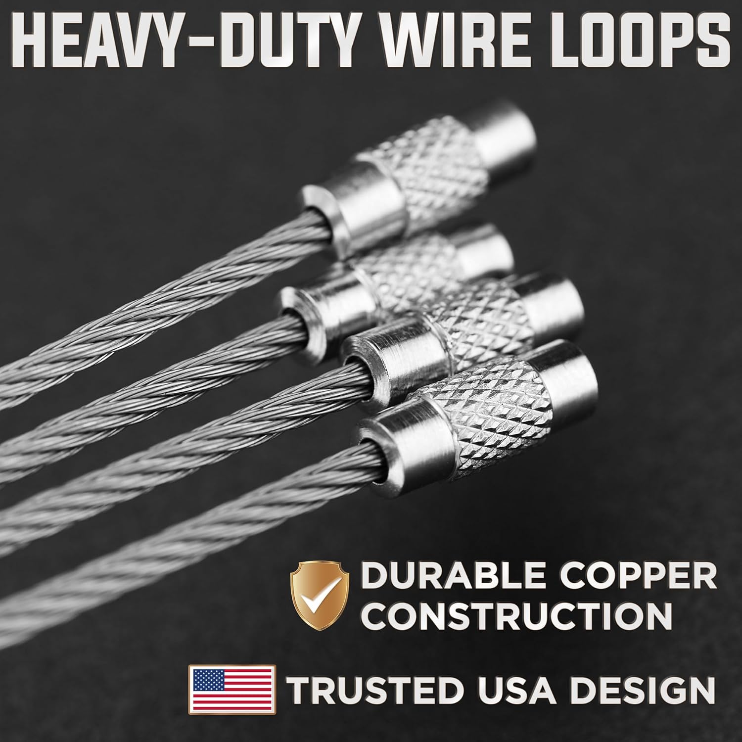 2 Pcs Stainless Steel Wire Key chains Cable Loop Key Ring Multi-Purpose Useful A One Long Life Time Premium Quality Gift Key Chan Screw Locking Outdoor Hiking Fashion