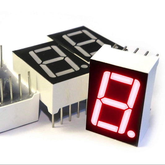 2 pieces of 1 inch 1 digit 7 segment red LED display • Common cathode 1 bit digital 7 seven segment • High quality and long life • Ideal for electrical circuitry and DIY projects