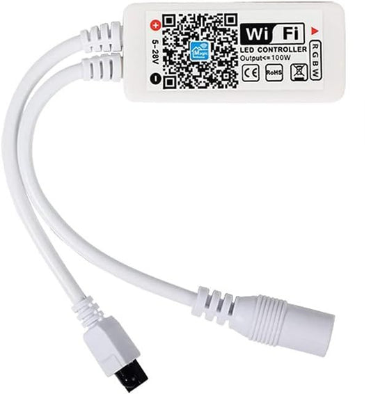 WiFi Wireless RGB LED Smart Controller Alexa Google Home IFTTT Compatible,Working with Android,iOS System,RGBW Strip Lights DC 12V 24V