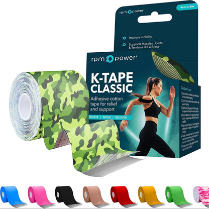 Red Kinesiology Tape Classic – Latex-Free Sports Tape for Muscle Support, Joint Stability & Athletic Recovery