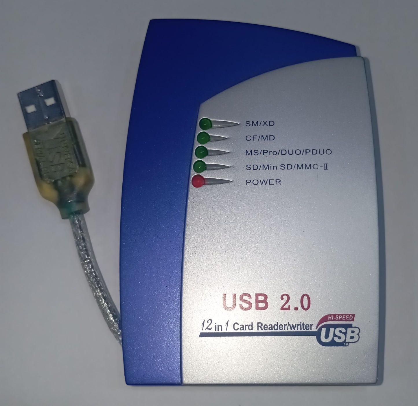 Univesal External 12-in-1 USB 2.0 Flash Memory Card Reader / Writer XD , MD , CF , MINI SD , IBM MICRODRIVE , SD  MS  MSPRO MSDUO PDUO SM MMC RSMMC pnp
